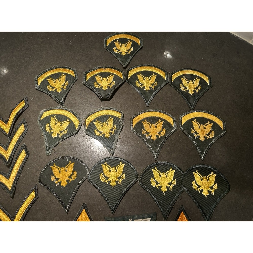Lot of Vintage U.S. Army Patches Includes A German Army Heer Eagle Insignia